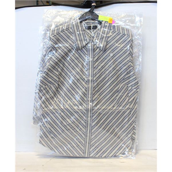 6 NEW STRIPED WOMENS BUTTON UP SHIRTS SIZE 13/14