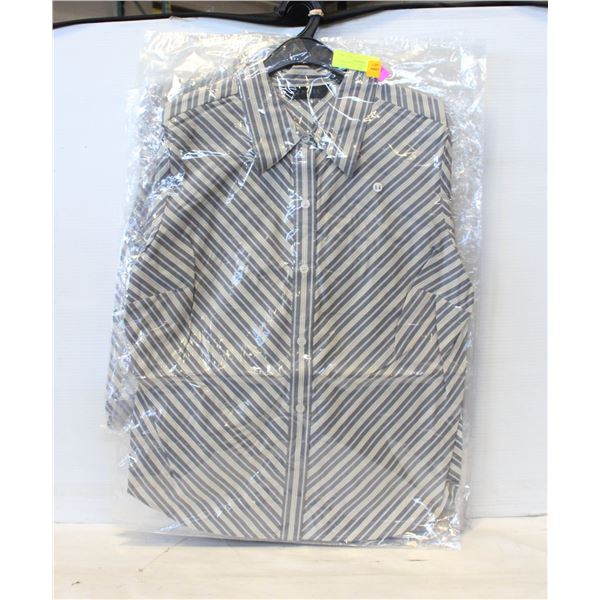 4 NEW STRIPED WOMENS BUTTON UP SHIRTS SIZE 13/14