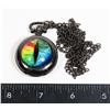 Image 1 : NEW RAINBOW DRAGON EYE POCKET WATCH WITH CHAIN