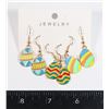 Image 1 : NEW 3 PC EGG THEME DROP EARRING SET