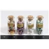 Image 1 : FOUR SMALL JARS OF SEMI-PRECIOUS STONES INCLUDING