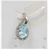 Image 1 : #187-NATURAL SKY BLUE TOPAZ & CZ PENDANT