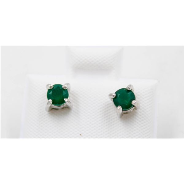 #168-NATURAL GREEN AGATE EARRINGS