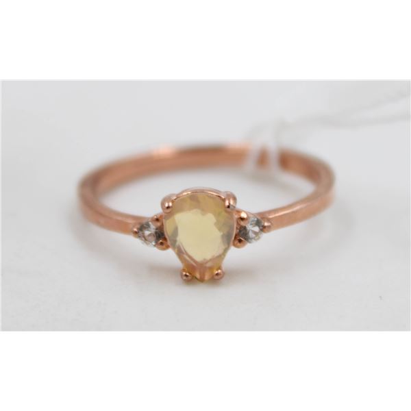 #145-NATURAL FIRE OPAL RING SIZE  6.5