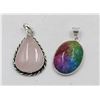 Image 1 : #109-NATURAL RAINBOW SOLAR QZ & ROSE QZ PENDANT