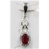Image 1 : #179-NATURAL RUBY & CZ PENDANT