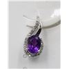 Image 1 : #183-NATURAL PURPLE AMETHYST & CZ PENDANT