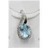 Image 1 : #117-NATURALSKY BLUE TOPAZ & CZ PENDANT