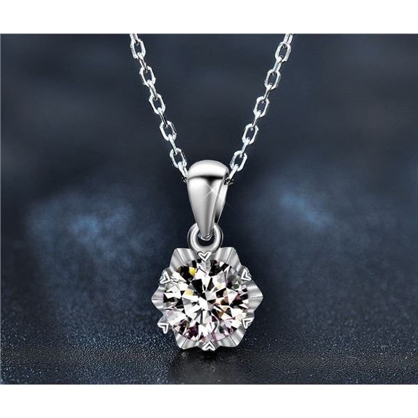 1 CT GRA CERTIFIED ROUND BRILLIANT 925S NECKLACE