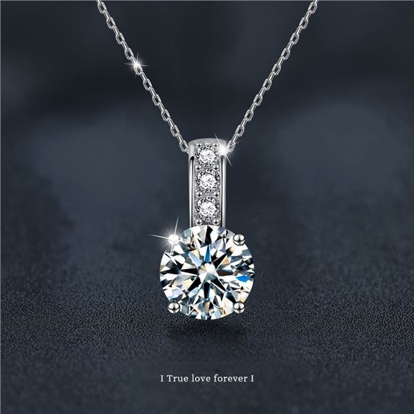 1 CT GRA CERTIFIED ROUND BRILLIANT 925S NECKLACE