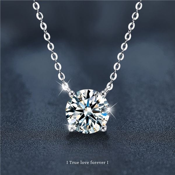 3 CT GRA CERTIFIED ROUND BRILLIANT 925S NECKLACE