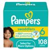 Image 1 : NEW 68 DIAPERS PAMPERS SWADDLERS SIZE 6