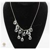 Image 1 : TEAR DROP SILVER COLOURED NECKLACE
