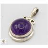 Image 1 : STERLING SILVER AMETHYST  GEMSTONE PENDANT