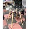 Image 1 : NEW GLASS TOP MODERN ROUND TABLE - 31.5" DIAMETER