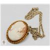 Image 1 : VINTAGE CAMEO BROOCH OR PENDANT WITH CHAIN
