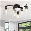 Image 1 : NEW EATICH 6 LIGHT SEMI FLUSH MOUNT CEILING LIGHT