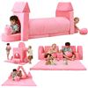 Image 1 : BRAND NEW 10PC MODULAR KIDS PLAY COUCH PINK