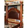 Image 2 : ORNATE 4 POSTER QUEEN SIZE BED W/ PADDED HEAD &