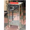 Image 1 : MIRRORED END TABLE W/DRAWER & DOOR (CHIPPED/
