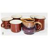 Image 1 : 7 PIECES VARIOUS STONEWARE CUPS + MINI JUG