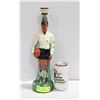 Image 1 : VINTAGE SOCCER PLAYER WINE BOTTLE