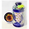 Image 1 : MEXICAN POTTERY; BLUE LIDDED CANISTER AND BOWL