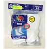 Image 1 : WHITE CREW SOCKS 6-12 SIZE 6-PACK FRUIT OF