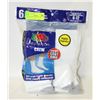 Image 1 : WHITE CREW SOCKS 6-12 SIZE 6-PACK FRUIT OF