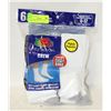 Image 1 : WHITE CREW SOCKS 6-12 SIZE 6-PACK FRUIT OF