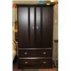Image 1 : DARKWOOD TONE ARMOIRE H-69.5" W-22" L-40"