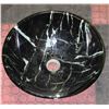 Image 1 : MARBLE-STYLE GLASS VESSEL SINK 16.5" ROUND H-6"