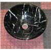 Image 1 : MARBLE-STYLE GLASS VESSEL SINK 16.5" ROUND, H-6"