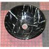 Image 1 : MARBLE-STYLE GLASS VESSEL SINK 16.5" ROUND, H-6"
