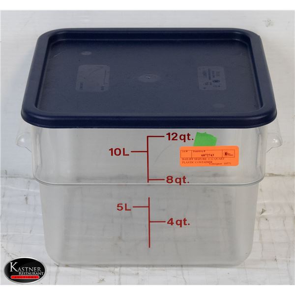 BAILIFF SEIZURE: CAMBRO 12 QT DRY STORAGE