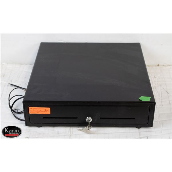 BAILIFF SEIZURE: BLACK METAL REGISTER W /KEY