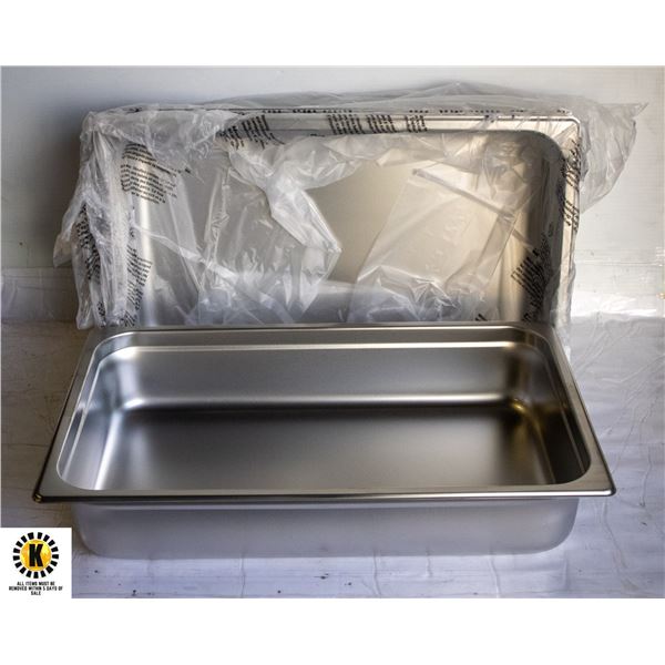 NEW CASE OF 6 NEW UPDATE 4" FULL SIZE S/S INSERTS