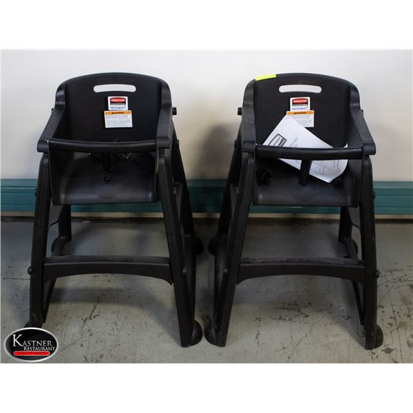 TWO RUBBER MAID HIGH CHAIRS