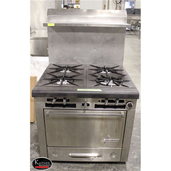 GARLAND FOUR BURNER GAS RANGE W/ OVEN