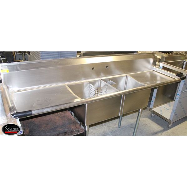 NEW CHEFS MATE 2 WELL S/S SINK W/ LEFT & RIGHT