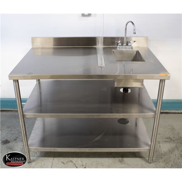 BAILIFF SEIZURE:48" X32" X 36" S/S WORK TABLE W/