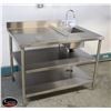 Image 2 : BAILIFF SEIZURE:48" X32" X 36" S/S WORK TABLE W/