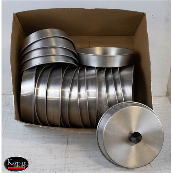 BAILIFF SEIZURE: 20 STAINLESS STEEL LIDS