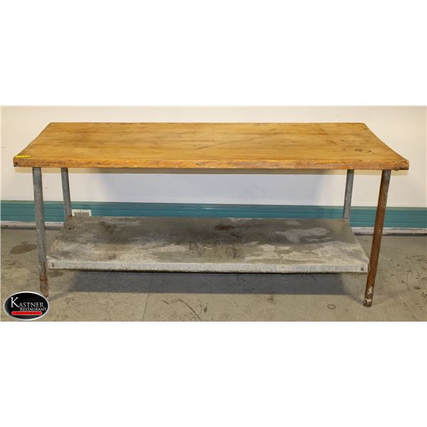 72" X 30" X 32" BAKERS TABLE W/ UNDER SHELF