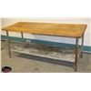 Image 2 : 72" X 30" X 32" BAKERS TABLE W/ UNDER SHELF