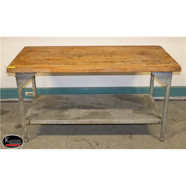 60" X 30" X 32" BAKERS TABLE W/ UNDER SHELF