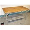 Image 2 : 60" X 30" X 32" BAKERS TABLE W/ UNDER SHELF