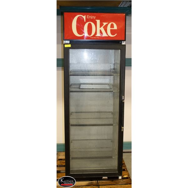 H.A. BROWN 20 CU.FT. SINGLE GLASS DOOR COOLER