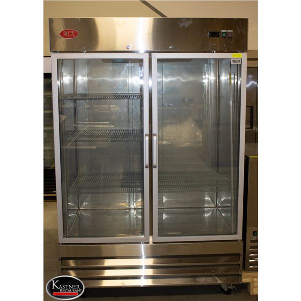 NEW MCK 54" DOUBLE GLASS DOOR FREEZER