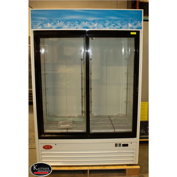 NEW MCK WHITE COMMERCIAL 53" 2 GLASS SLIDING DOOR